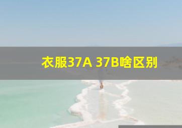 衣服37A 37B啥区别